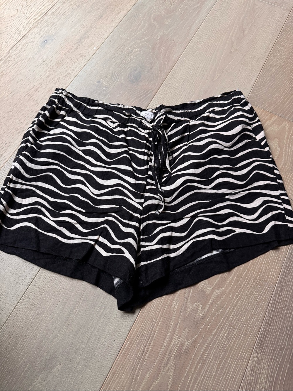 LOFT Black and White Zebra-Print Shorts
